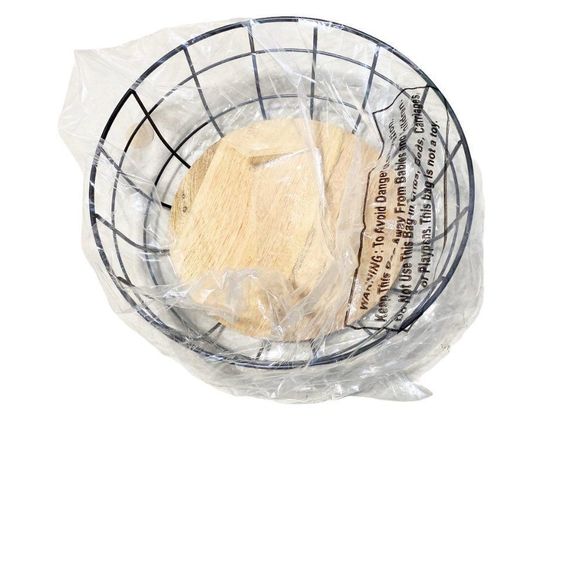 Iron and Mangowood Wire Fruit Basket Black - Threshold - Picture 4 of 6